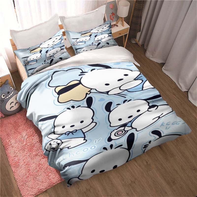 3D Pochacco printed bedding set duvet cover 1 duvet cover 2 pillowcase adult and children's bedding set luxury gift