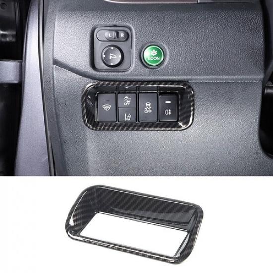Carbon Fiber ABS Interior Fog Light Switch Button Trim For Honda Pilot 2015-2022