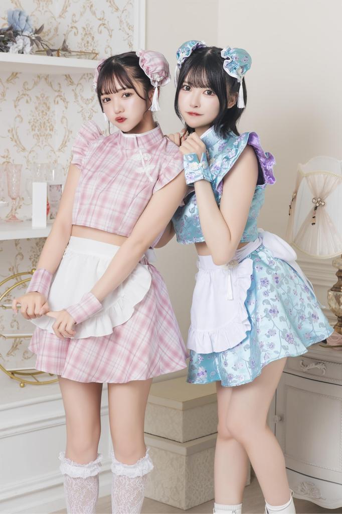 Lyrical Palette Cosplay Halloween Milky China Maid JamsCollection Rosa [Klarer Stein] Damen