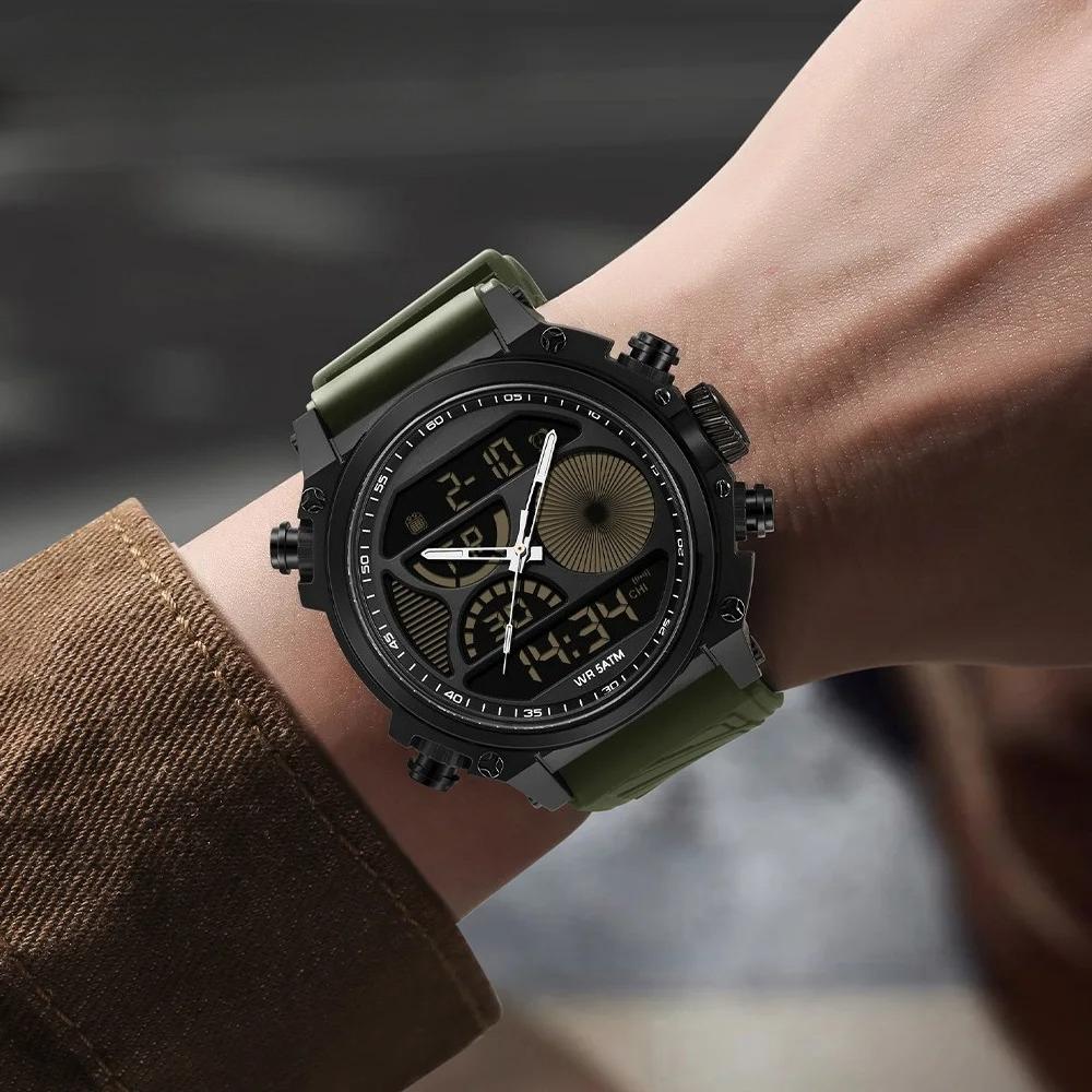 Men's Sport Dual Display LED Electronic Digital Quartz Watch Waterproof LED Stopwatch
