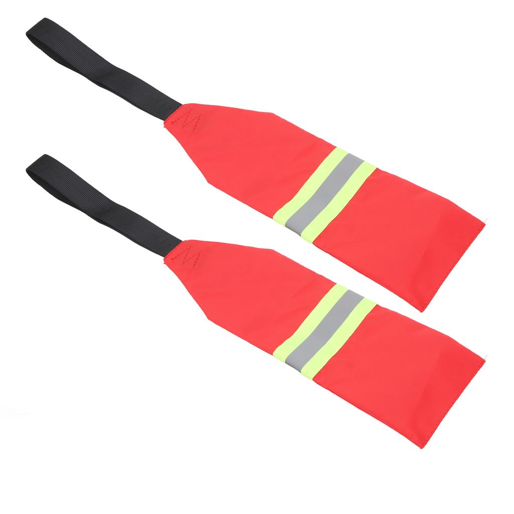 2PCS Kayak Travel Warning Flag Oxford Fabric Collapsible Kayak Warning Red Safety Flag for Kayak