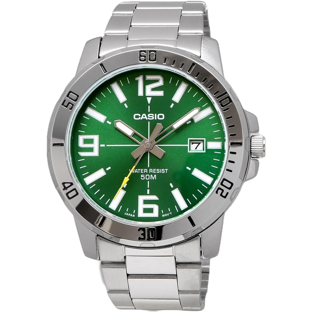 Casio Standard Analog Quartz Men's Watch MTP-VD01D-3BV Metal Band Green International Model