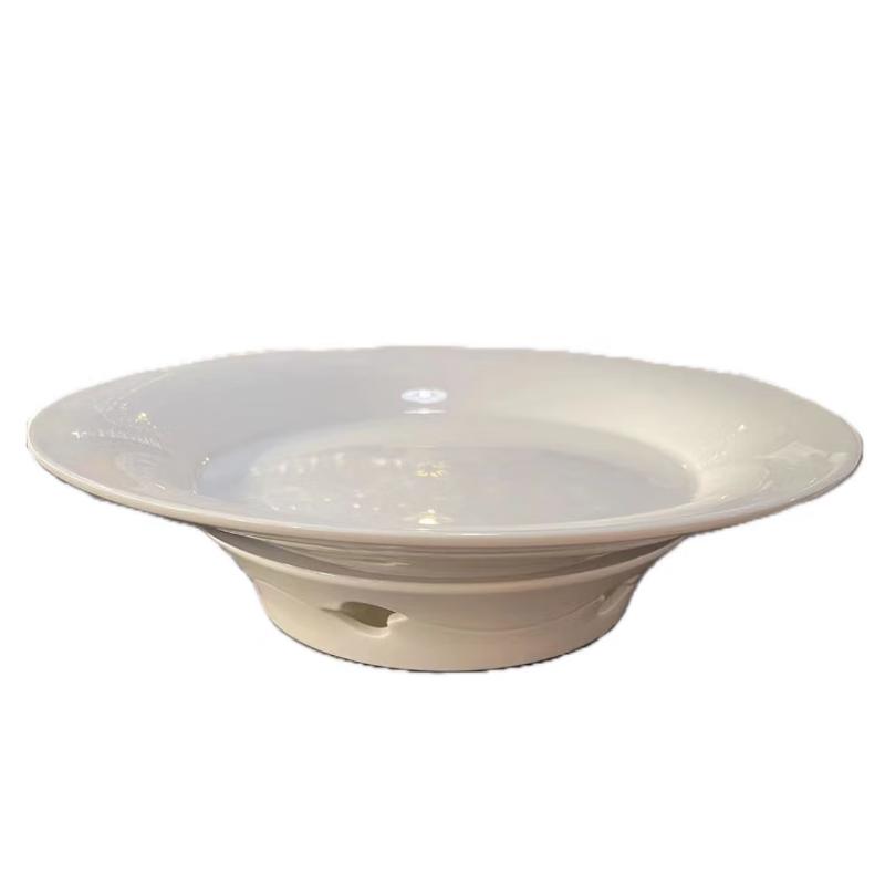 Shengjia 14-inch Chinese Ceramic Warming Plate with Stand