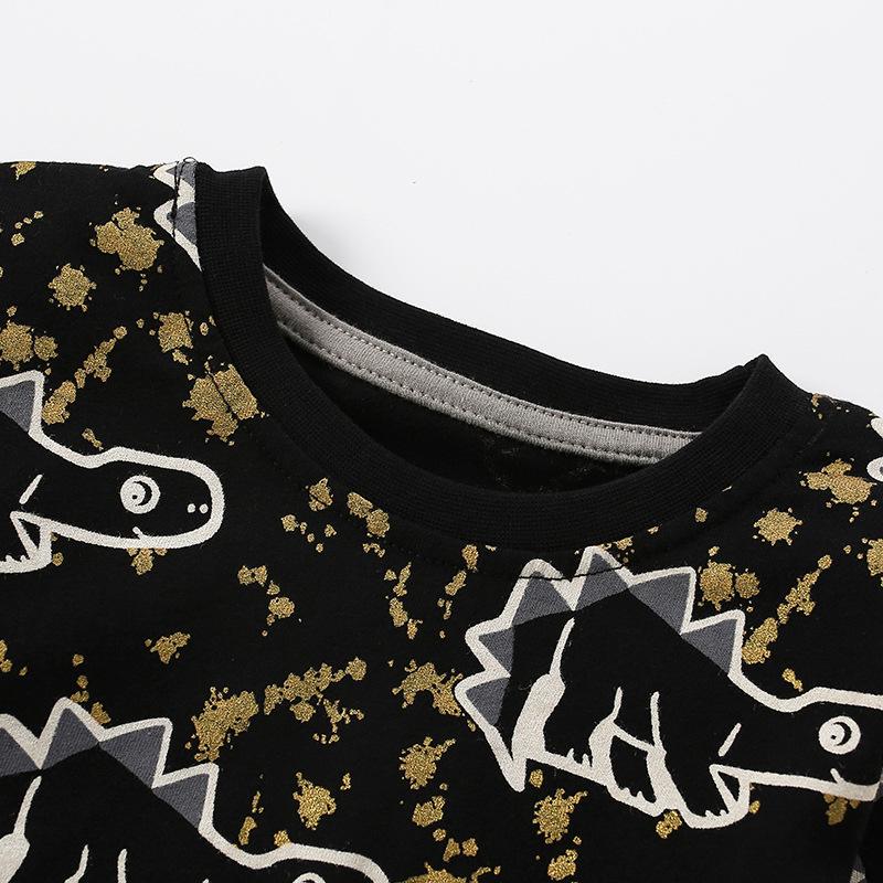 Malwee Boys' Autumn/Spring Two-Piece Homewear Set - Stylish Round Neck Print for Kids