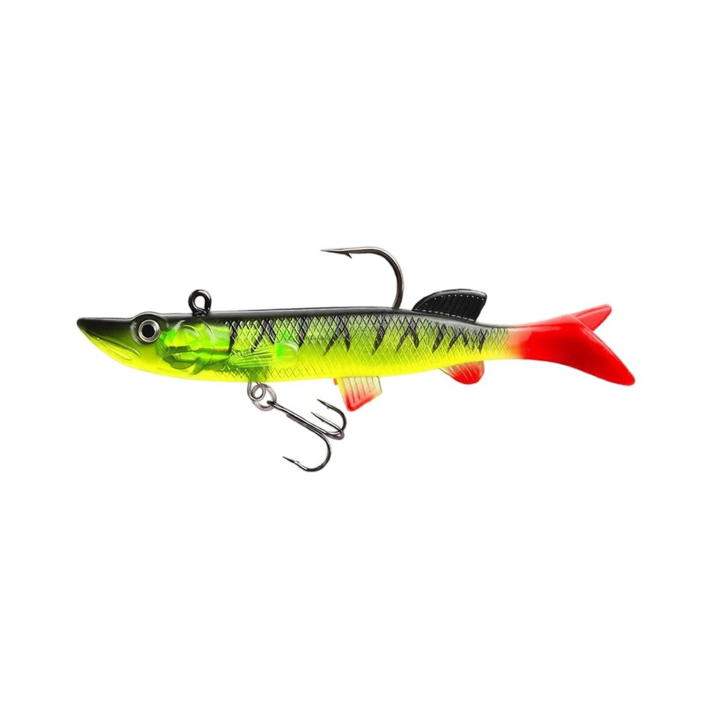 Soft Fishing Lure 12cm 21g Weighted Swimbait with Jig Head and Treble Hook for Freshwater and Saltwater Predatory Fish