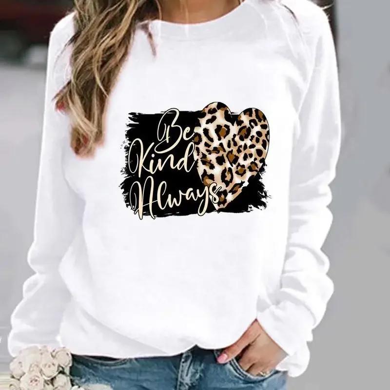 Interesting Printed Patterns in Europe and the United States, Round Neck Hoodies, Street Women's Sweatshirts