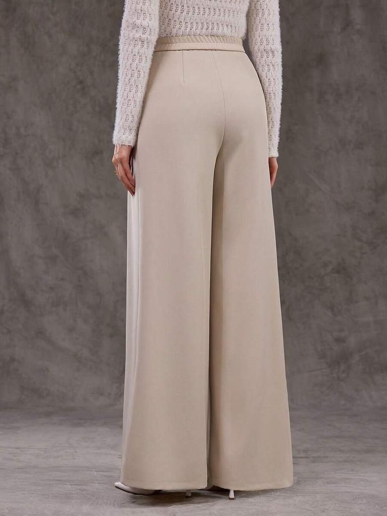 European High Waist Casual Wide-Leg Pants for Women - Elegant and Stylish