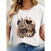 European Size  Casual Round Neck Short Sleeve T-shirt | Summer New Women'S Wear, Drawing Print, Machine Washable