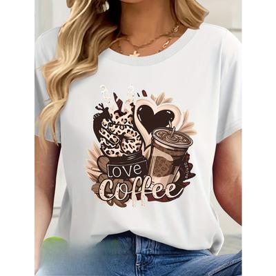 European Size Casual Round Neck Short Sleeve T-shirt | Summer New Women'S Wear, Drawing Print, Machine Washable