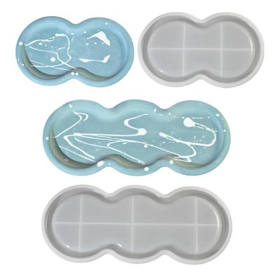DIYs Tray Coaster Mold Epoxy Resin Mold Oval Plate Dish Cup Mat Silicone Mould Crafts Jewelry Holder Organizers Mold