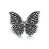 Fashion Retro Butterfly Adjustable Ring for Women Engagement Anniversary Silver Jewelry Gift