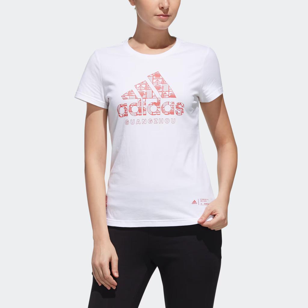 Adidas Casual Hiking Round Neck Short Sleeve T-Shirt Women Tops White DY8706