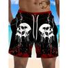 2025 New Men Beach Pants Horror Skull 3D Printed Men's Shorts Summer Quick-drying Trunks Men's Clothing Hawaiian Trendy Shorts