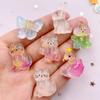 12Pcs Resin Colorful Kawaii Swan Dinosaur Cat Rabbit Butterfly Bear Figurines Flatback Rhinestone DIY Bow Decor Scrapbook Crafts