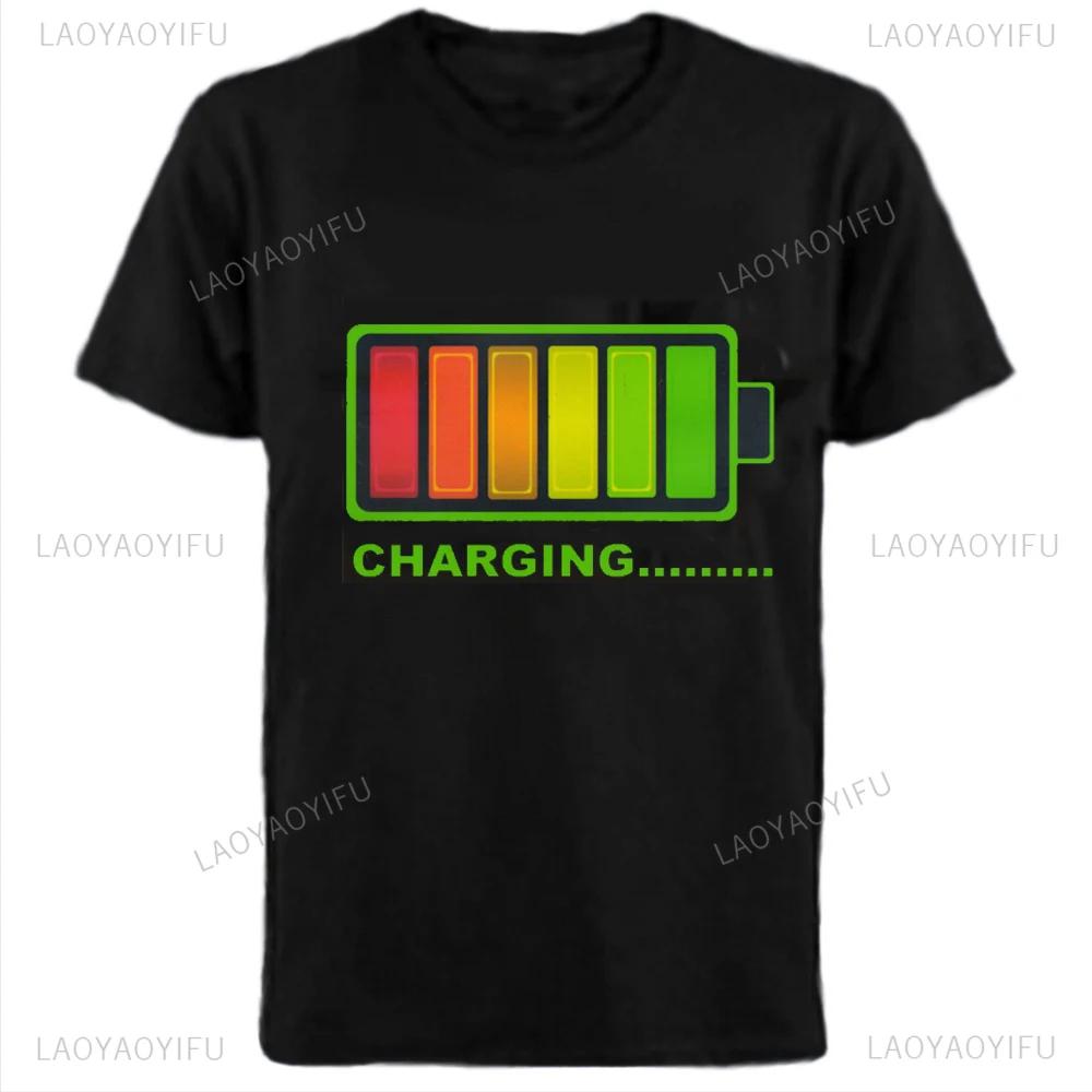 Equalizer lights flashing music Fun graphic print trend Casual fashion Summer Men women universal crew neck short sleeve Tshirt