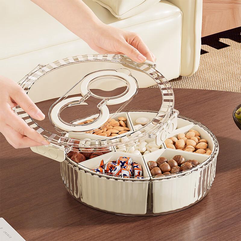 Portable Rotating 7-Compartment Snack & Fruit Box