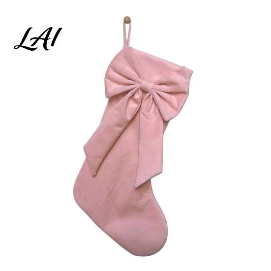 Winter Home Decor Ornaments Velvet Christmas Stockings with Decorative Bow Large Xmas Hanging Morning Gift Bags Socks for Fireplace Mantel
