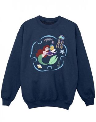 Girls The Little Mermaid Reading A Book Sweatshirt