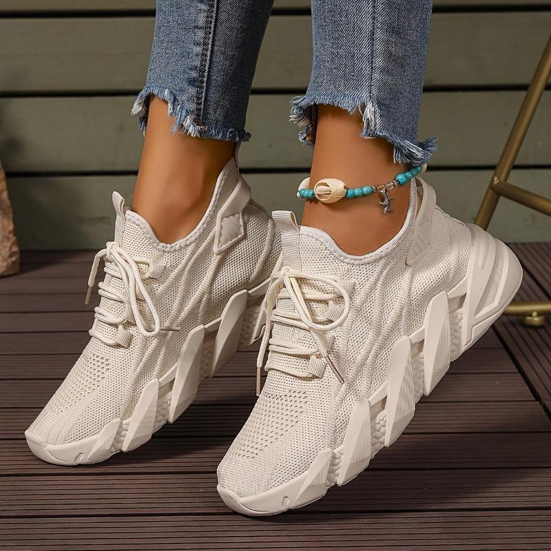 Dámské ležérní jednobarevné tenisky, prodyšné lehké vycházkové boty s měkkou podrážkou, nízké pohodlné outdoorové sportovní boty