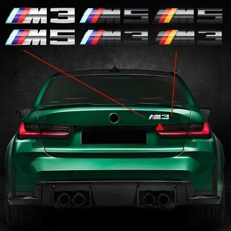 MCRB1 Metal Glossy Black Letters Car Rear Trunk Emblem Badge Sticker For BMW M Logo E60 E39 F10 F11 E61 F07 G30 E46 Accessories