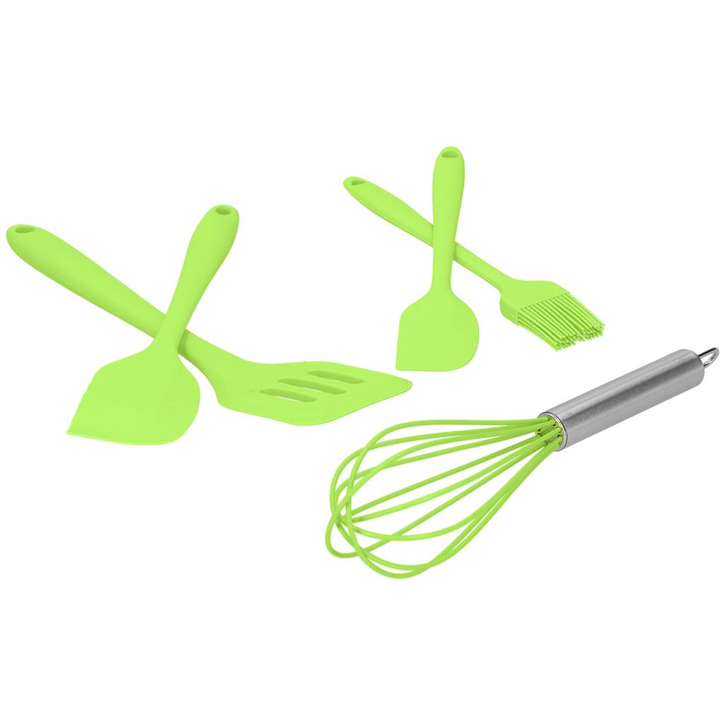 Cooking Spatula Set Silicone Baking Scraper Heat Resistant Kitchen Utensil(Pink )