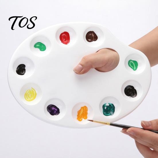 Durable Artist Palette Paint Palette, Ten-hole Color Mixing Tray, Thickened Student Painting Tools Plastic Art Supplies, for Watercolor Acrylic