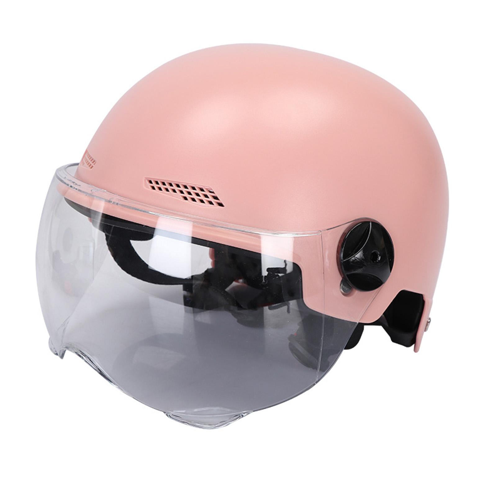 

Universal Bicycle Safety Helmet Men s and Women s Adult Children Electric Bicycle Motorcycle Half Helmet with Goggles рожевий