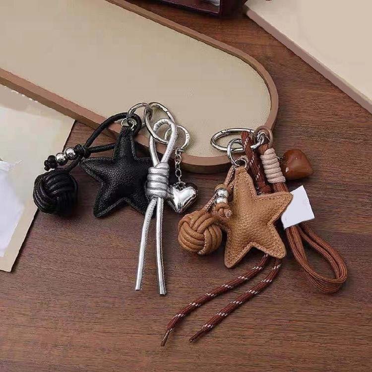 Creative Leather Star and Heart Keychain Gift Ideas for Birthdays Holidays Unique Bag Ornament