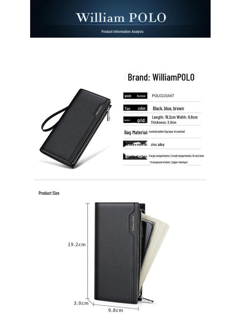 King Paul Herren-Geldbörse und Kartenetui aus echtem Leder mit mehreren Kartenfächern