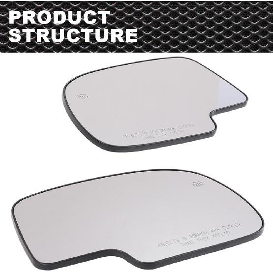 Mirror Glass Power Heated Compatible with 1999-2006 Chevy Silverado GMC Yukon Avalanche Driver & Passenger Side Mirror Glass Set