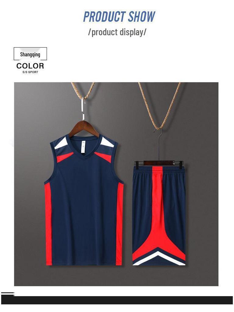 Unisex Basketball-Uniform-Set: Schnelltrocknend, Lässig, Sommer-Sportbekleidung, Dünnes Zweiteiliges Outfit für Erwachsene
