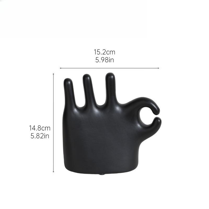 Ceramiczny Uchwyt na Pierścionek na Palec Ręki Stojak na Biżuterię na Toaletkę Toaletkę Styl Dekoracji Domu Dekoracja Biurka Minimalistyczny Prezent
