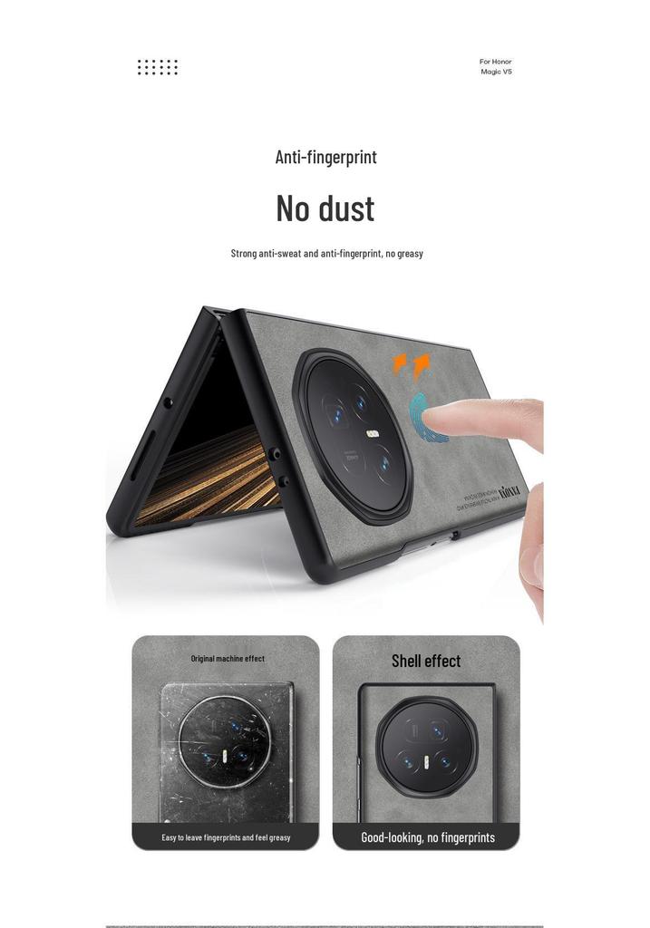 Compatible with Honor Magic V6 5G Foldable: Premium Suede Silicone Hard Case - Sleek Design for Men & Women