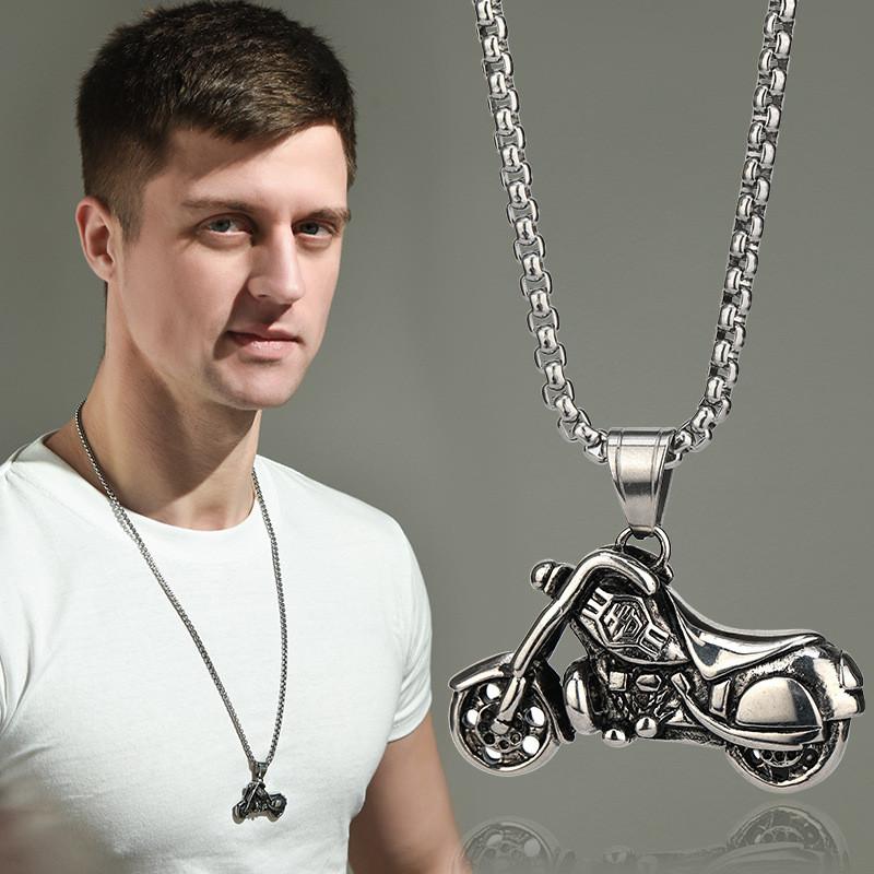 Stylish Motorcycle Pendant Necklace For Men And Women In Trendy Hip Hop Design