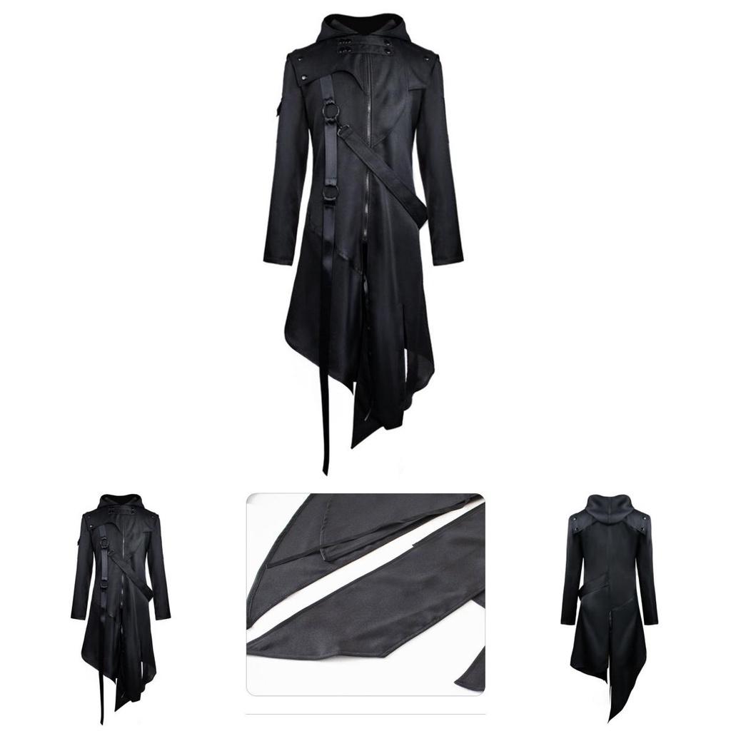 Elegant Gothic Swallow-tail Coat For Men Perfect Cosplay Costume Halloween Uniform