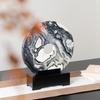 Marmorring Vertiefter Ring Naturmarmorstatue Konzentrische Kreise Dekorationsfiguren Heimdekorationszubehör