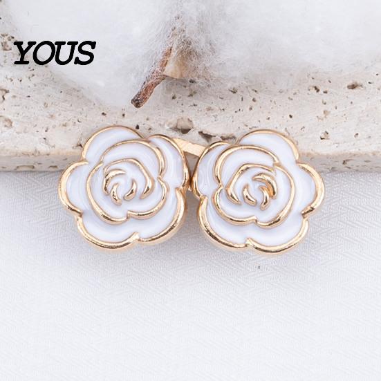 Comfortable Waist Support Pins 1 Pair Rose Tightener Pins, No-sew Pants Tighteners, Detachable Metal Flower for Jeans Skirts Waistband Narrowing