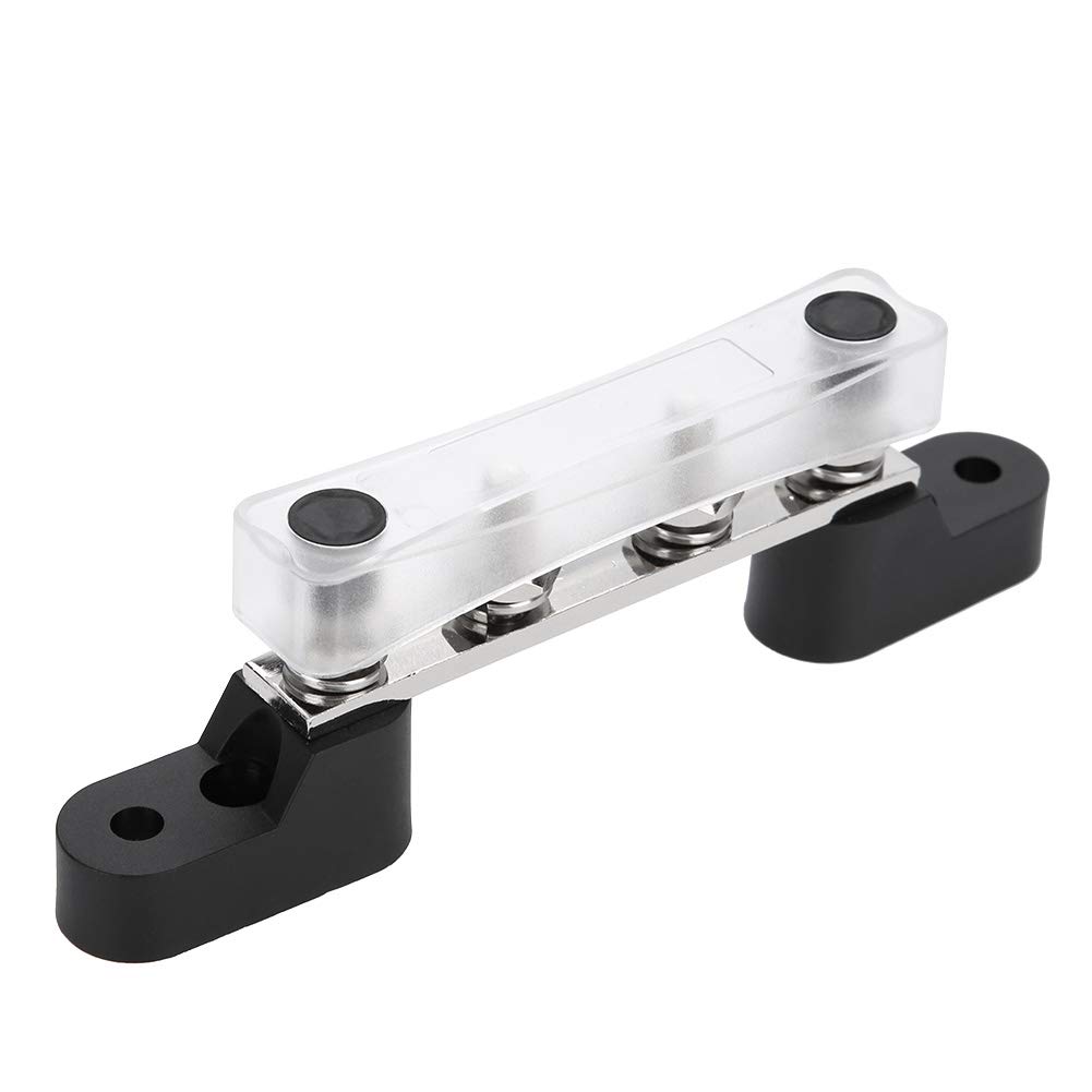 Bus Bar Stud Terminals - Qiilu 100Amp 12~48V 4 Stud Bus Bar Electrical Terminal Junction Block