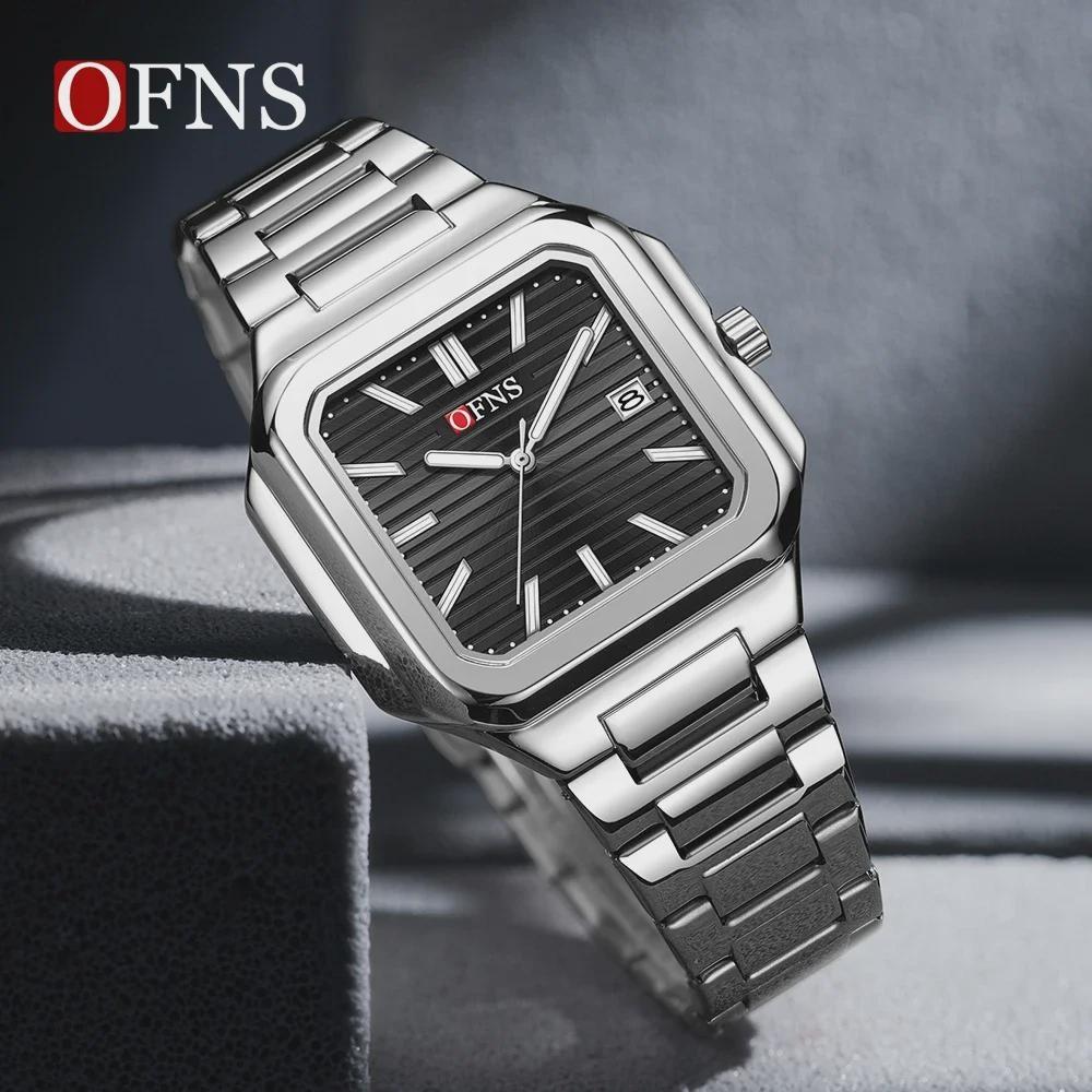 Luxury Square Fashion Man Wristwatch Waterproof Luminous Date Quartz Men's Watches Stainless Steel Men Watch Reloj
