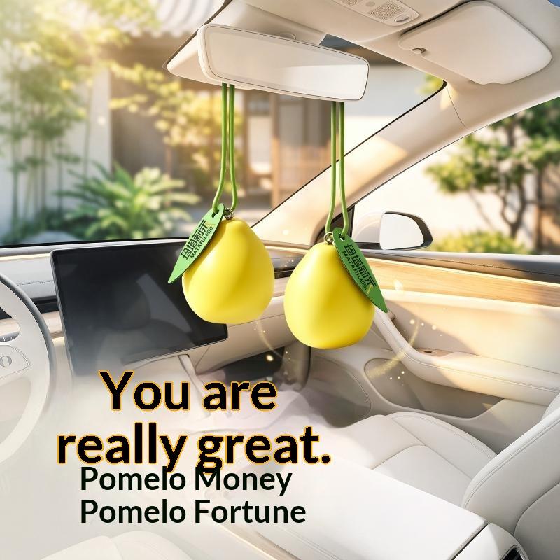 Car Hanging Air Freshener Soft Pomelo Scent No Residue Odor Remover for Car Styling Bedroom Closet
