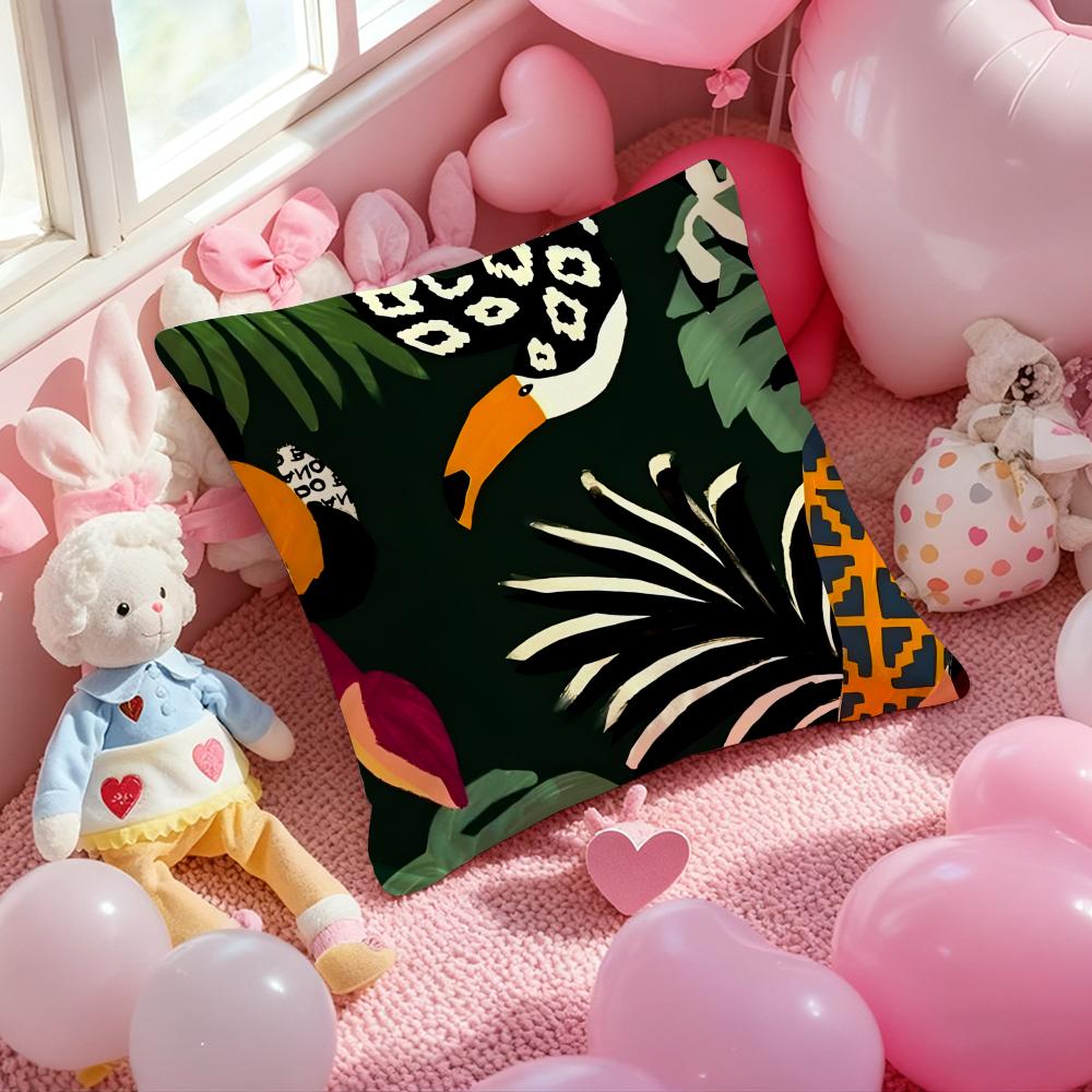 Art Abstract Illustration Cushion Cover Pattern Printed Pillowcase for Living Room Sofa Cushion Cover & Bedroom Decor