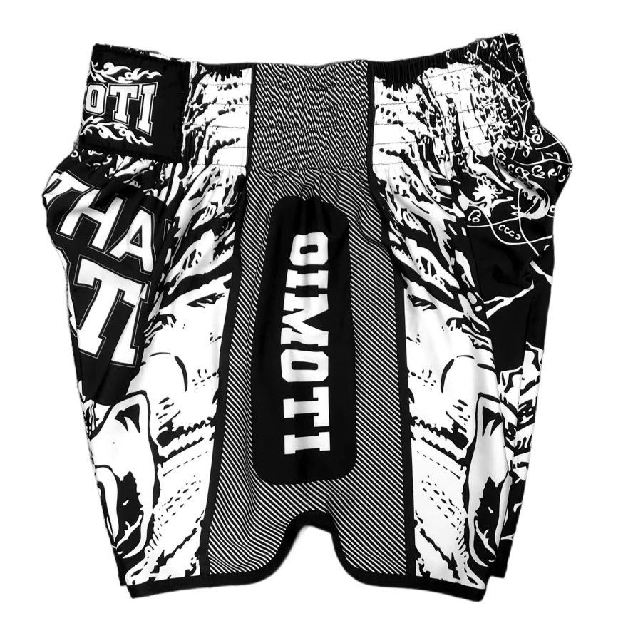 Muay Thai Kickbox Box MMA UFC Černobílé Ležérní Šortky Gym Sport Unisex Muži Ženy Cvičení Rychleschnoucí Potisk Elastický Vysoký Pas Trénink