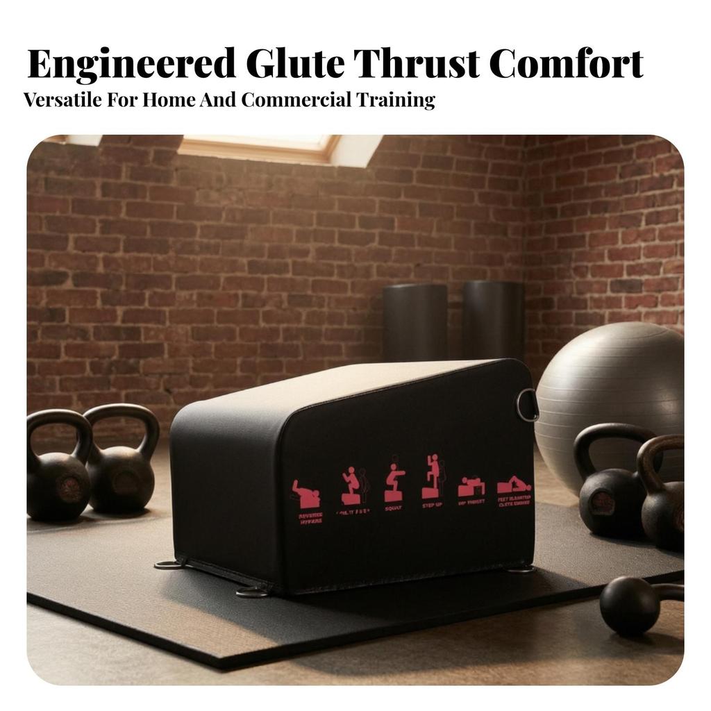 Exercise Box Heavy-Duty Hip Thrust Bench Upholstered for Home Gym