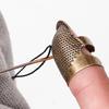 Sewing Thimble Adjustable Thimble Finger Protector Metal Finger Shield Ring Non-Slip Needle Press Finger Sleeve DIY Sewing Tool