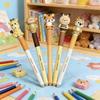 Novel Erasable Cartoon Cap Pen with Stickers: Stationery Set