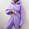 European and American Style Autumn and Winter Casual Thick Long Sleeved Sweatshirt Long Pants Two-piece Set for Women