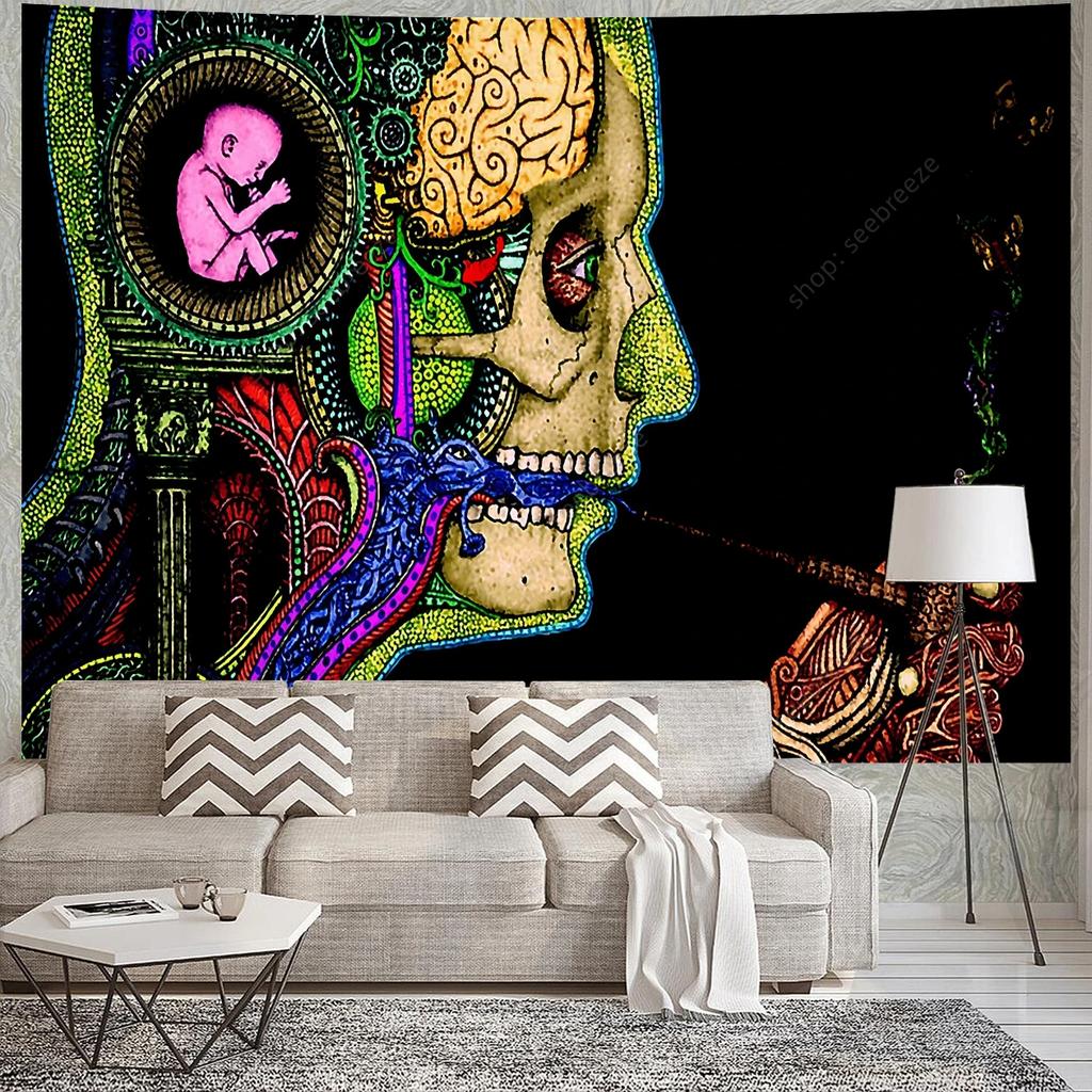 Vibrant Graffiti Portrait Tapestry Colorful Urban ArtModern Street CultureUnique Wall Art for Bedroom  Street Art Lover Gift