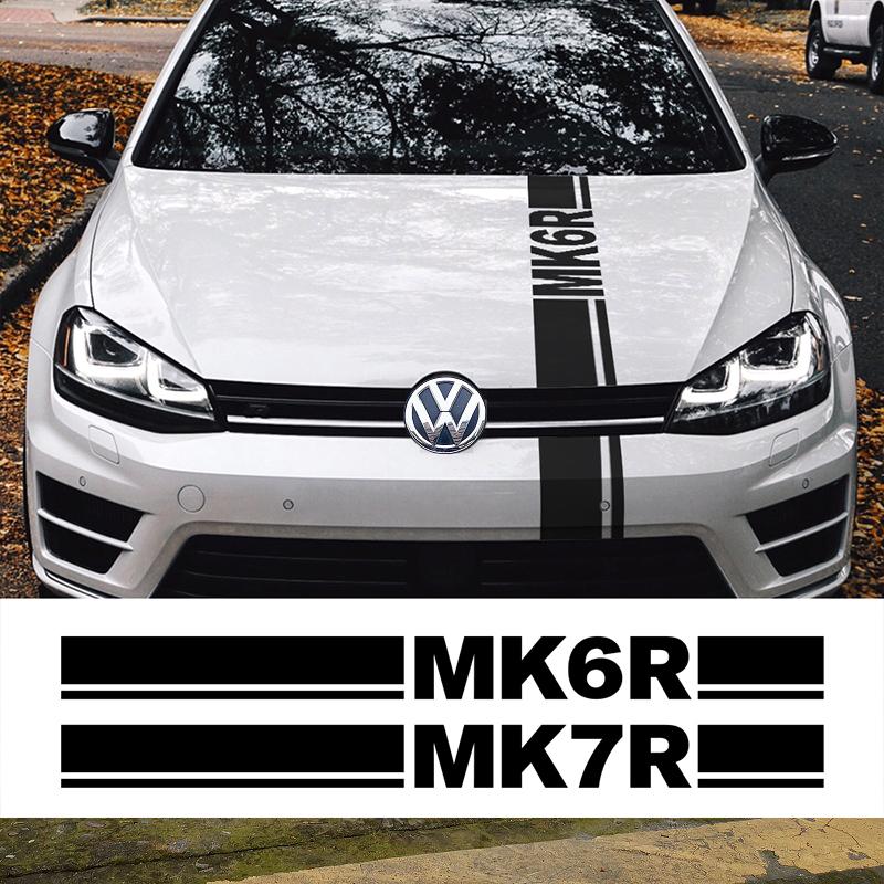 Car Styling Hood Stickers Sport Decals Auto Tuning Accessories For Volkswagen VW Golf 4 5 6 7 8 POLO MK6R MK7R MK4R MK5R MK8R Gj8