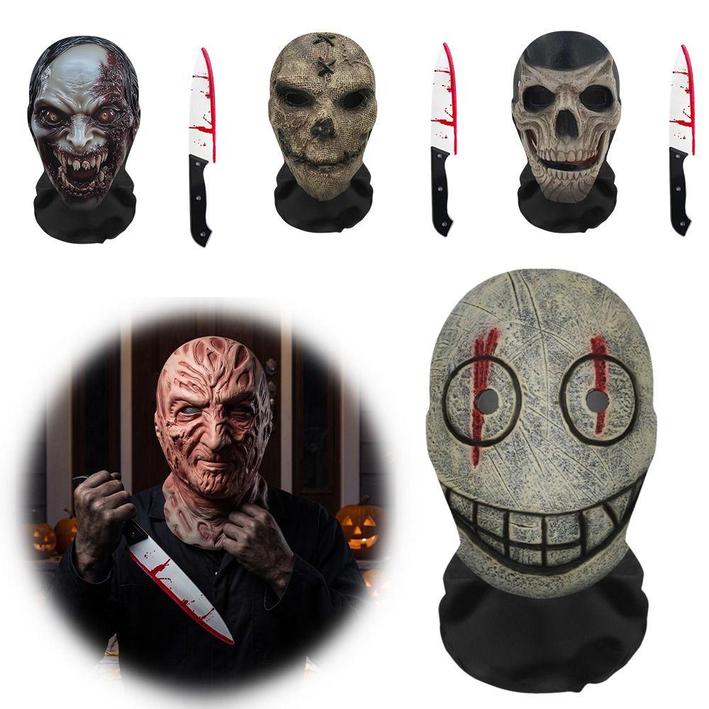 Scary Design Cosplay Mask Stretch Mesh Horror Mask Ghost Face Full Face Mask Performance Show