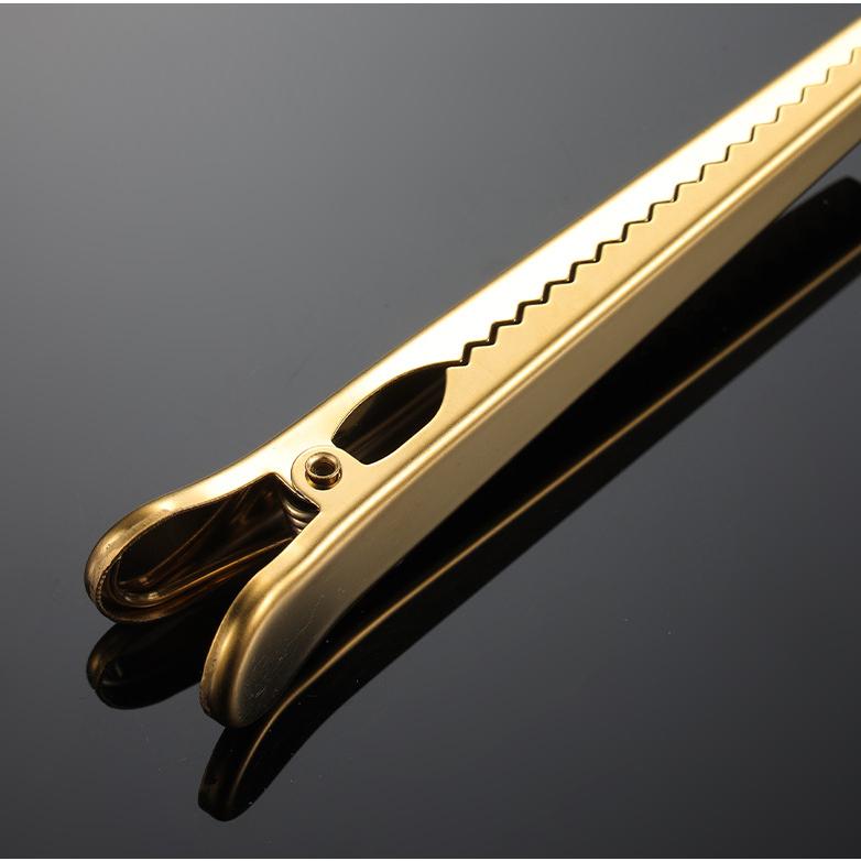 HANYANG 430 Edelstahl-Kaffeelöffel-Clip, Mehrzweck-Beutel-Verschlussclip, PVD-titanbeschichtet